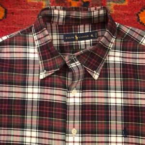 Ralph Lauren XL red plaid long sleeved shirt
